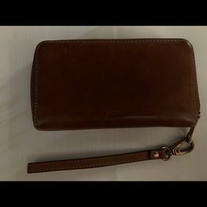 Fossil leather wallet/wristlet